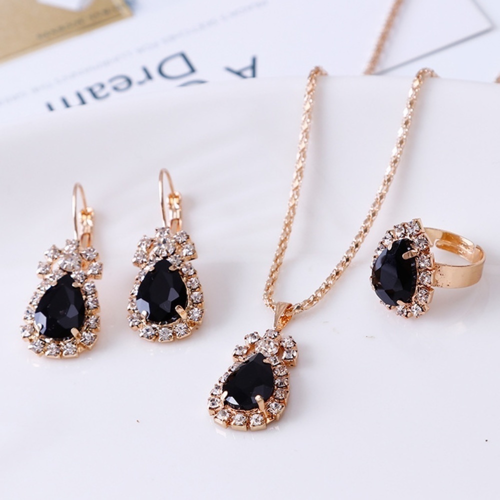 *KENAYA* 4-Pc Gold x Black Fashion Jewelry Set